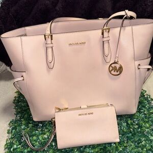 Michael Kors Pink Tote with Gold Hardware